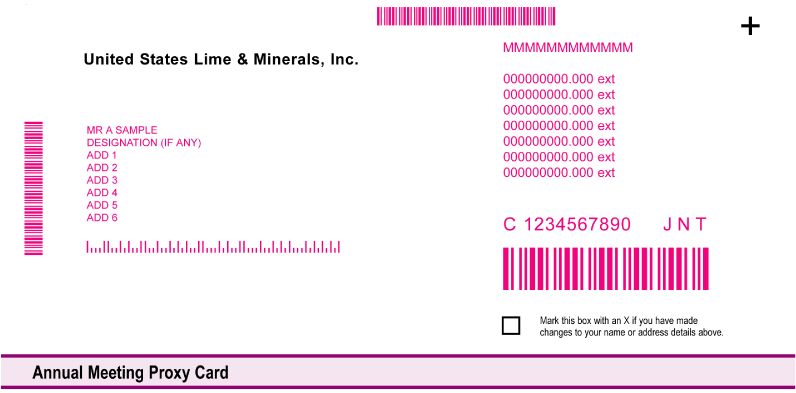 (LIME & MINERALS PROXY INFORMATION)